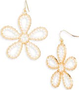 Cara Beaded Flower Drop Earrings