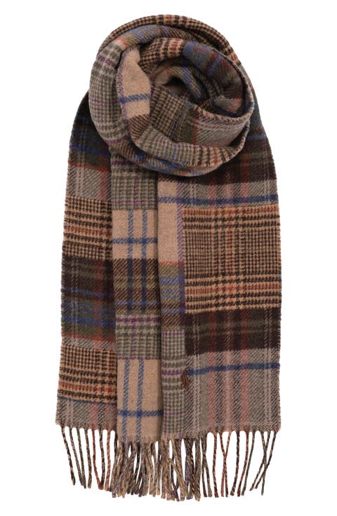 Patchwork Plaid Wool Scarf