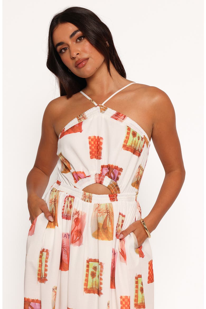 Madi Cutout Sleeveless Maxi Dress, Alternate, color, WHITE MULTI