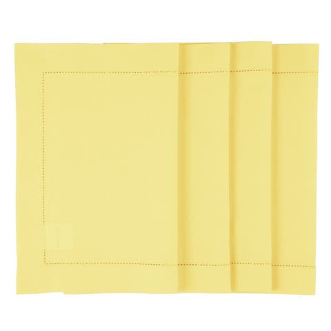 Cotton Linen Hemstitch Placemats, 14" x 19"