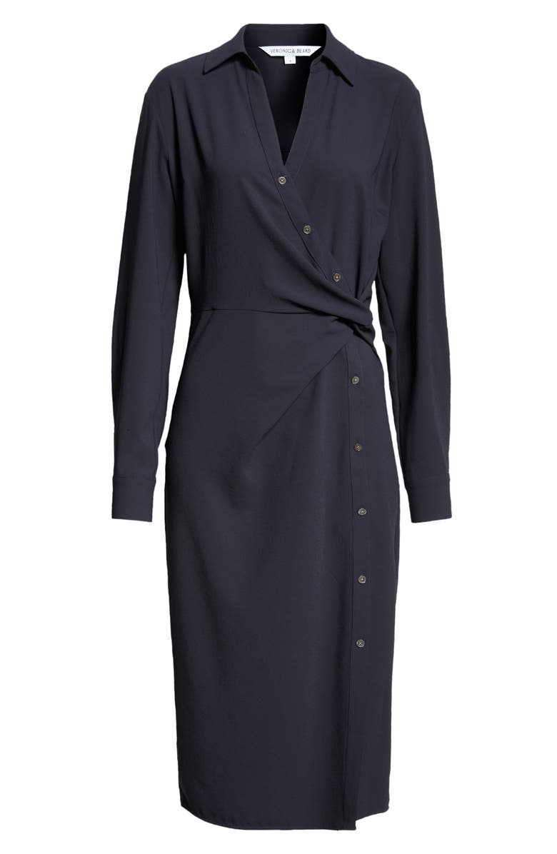 Veronica Beard Wright Long Sleeve Dress, Alternate, color, Navy