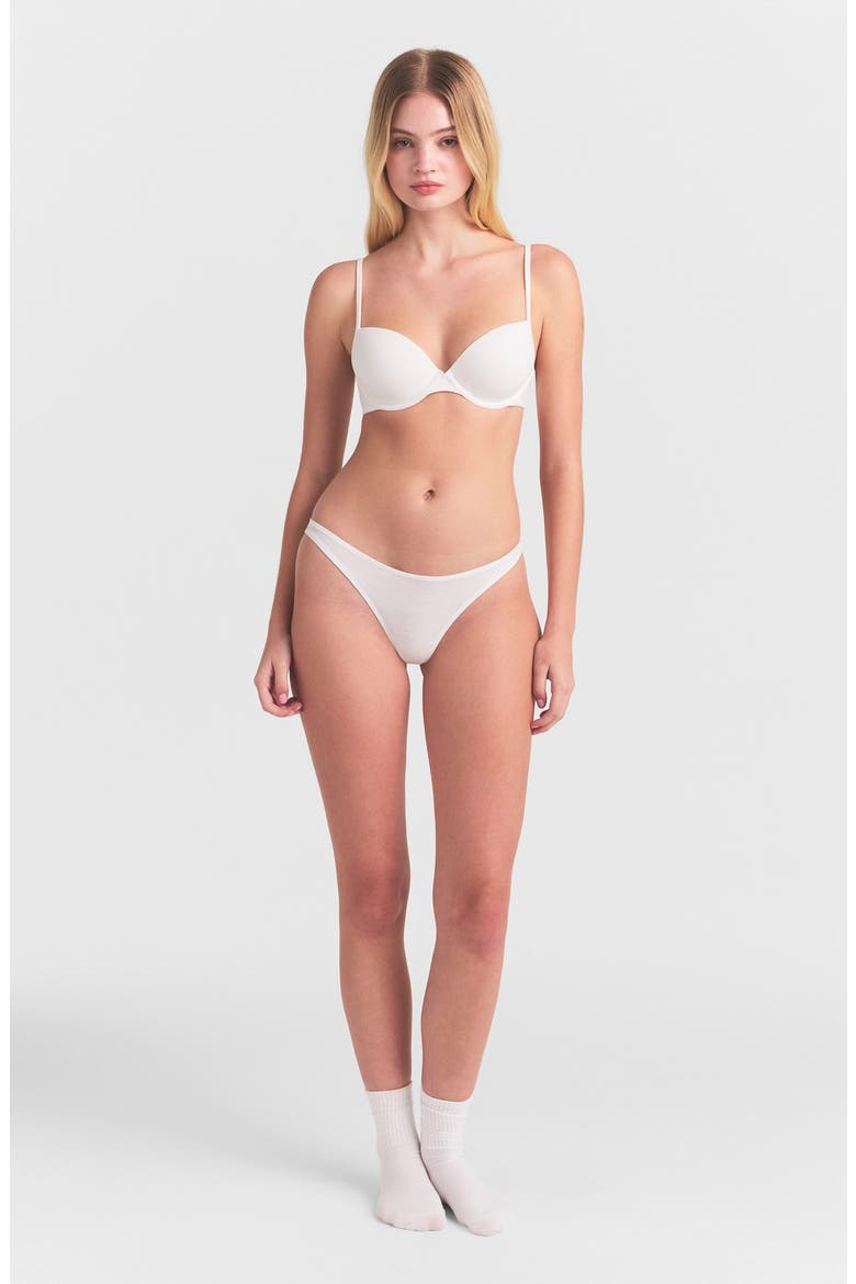 Everyday Stretch Cotton T-Shirt Bra, Alternate, color, SNOW