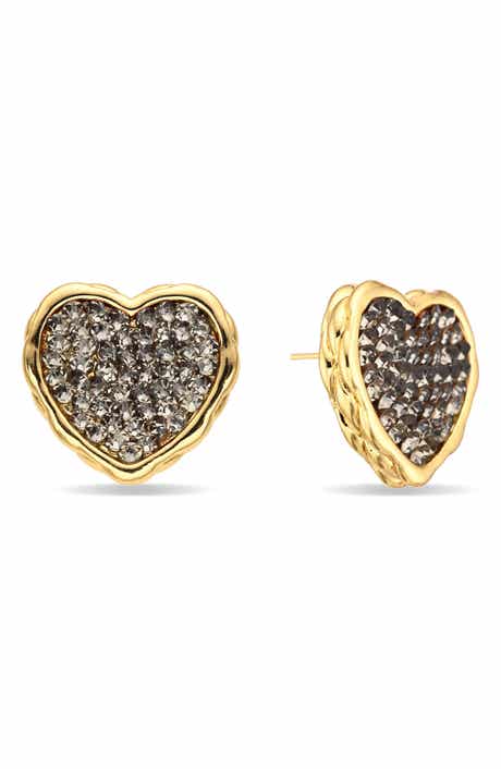 Heart Sparkle Stud Earrings