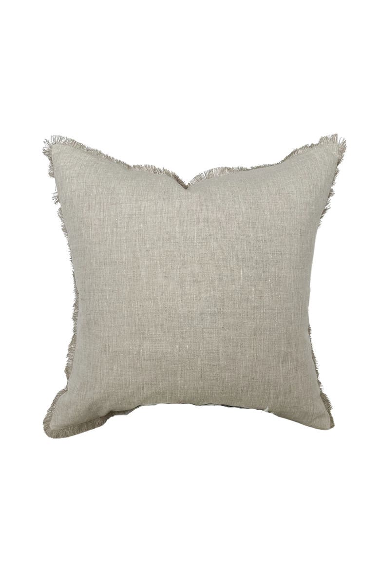 Nora Natural Linen Fringe Pillow Cover, Main, color, Natural