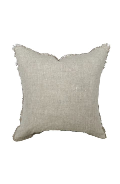 Nora Natural Linen Fringe Pillow Cover