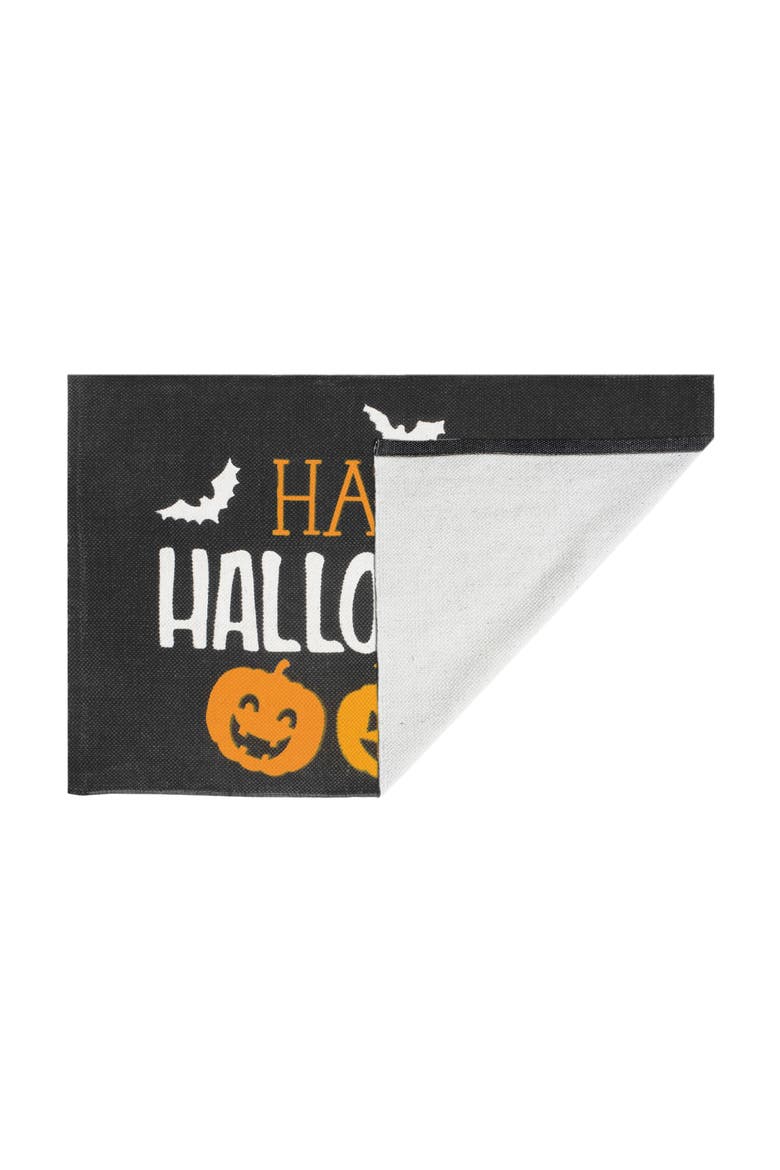 2'0" x 3'0" Jack O' Lantern & Bats "Happy Halloween" Premium Indoor Doormat Rug, Alternate, color, Black