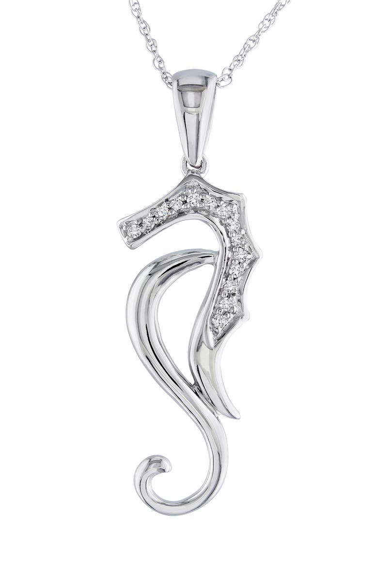 Nautical Diamond Pendant Necklace, Main, color, WHITE