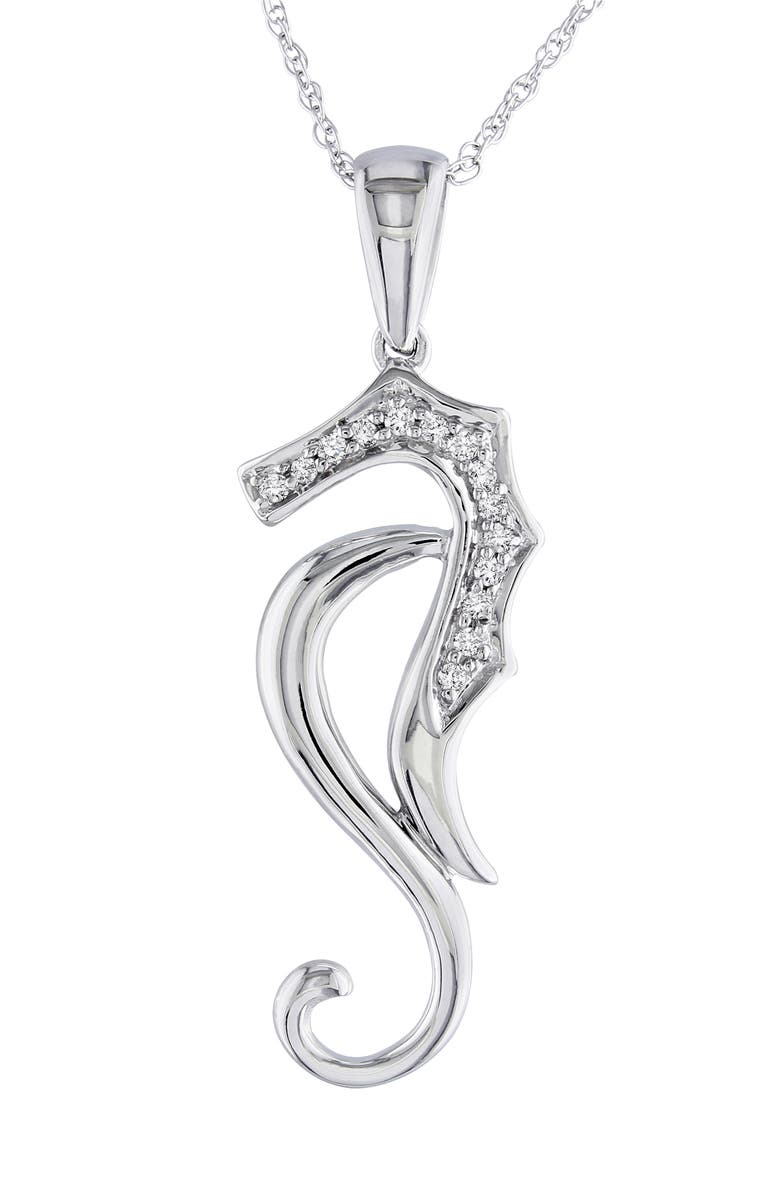 DELMAR Nautical Diamond Pendant Necklace, Main, color, White