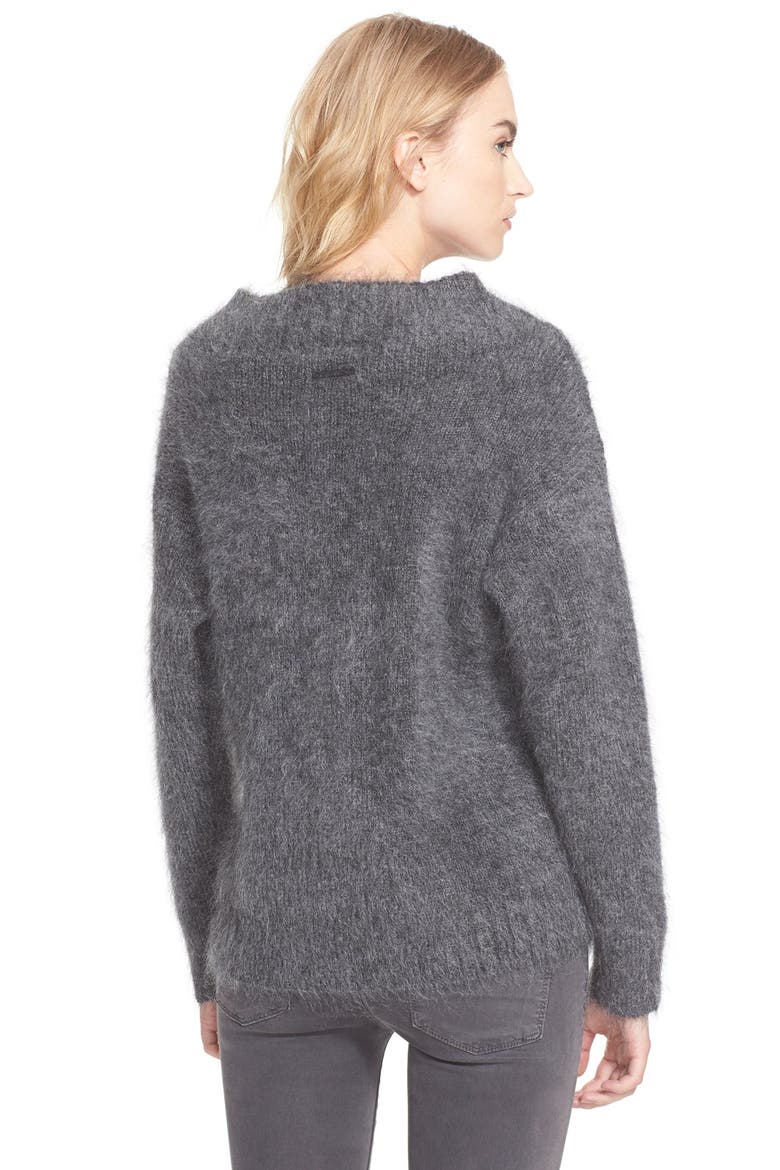 Mohair Blend Pullover, Alternate, color, DARK GREY MELANGE
