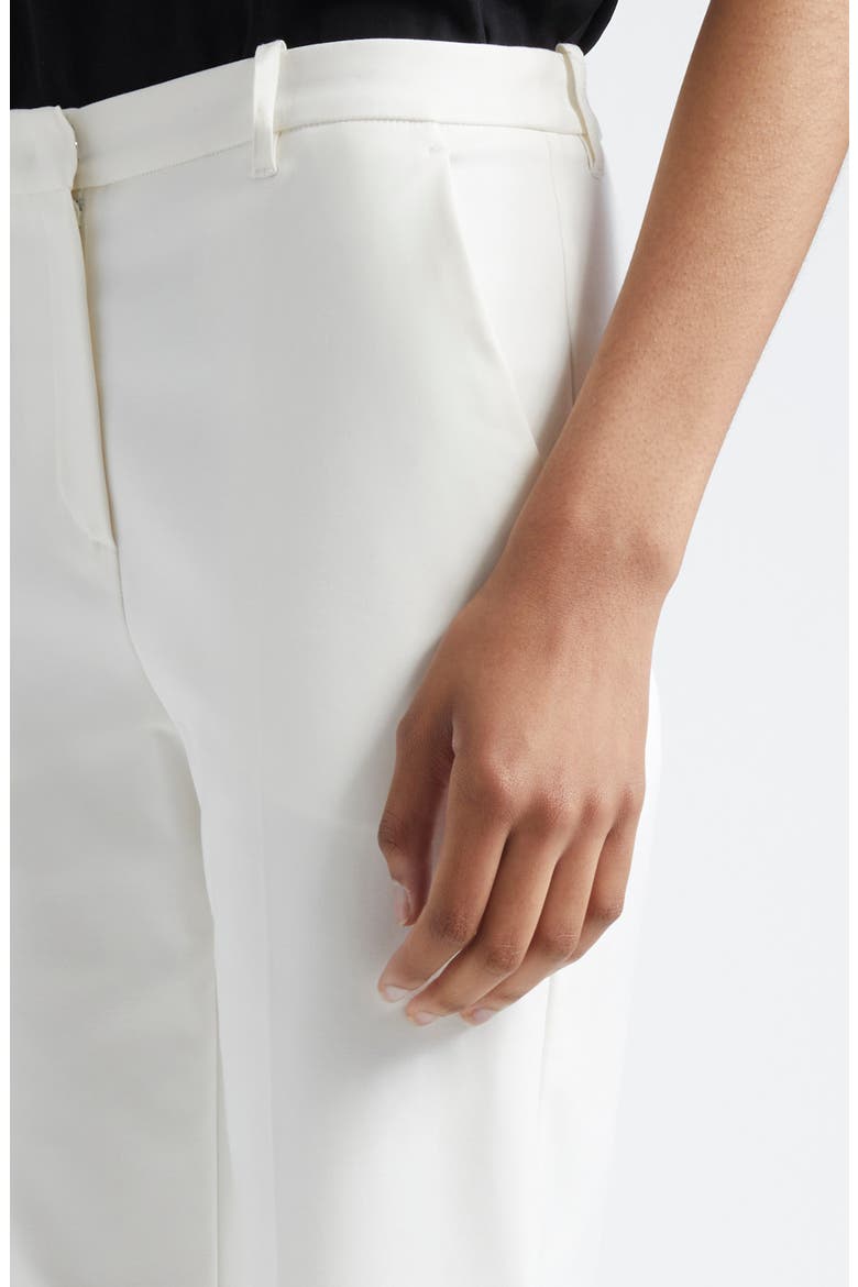 Cotton Blend Ankle Straight Leg Pants, Alternate, color, OFF WHITE