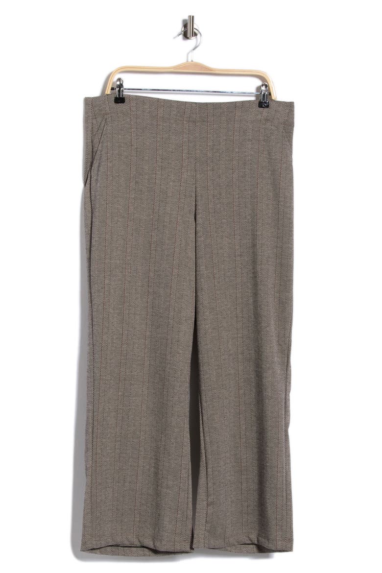 Double Knit Wide Leg Pants, Alternate, color, BLACK/ CAMEL/ RUST