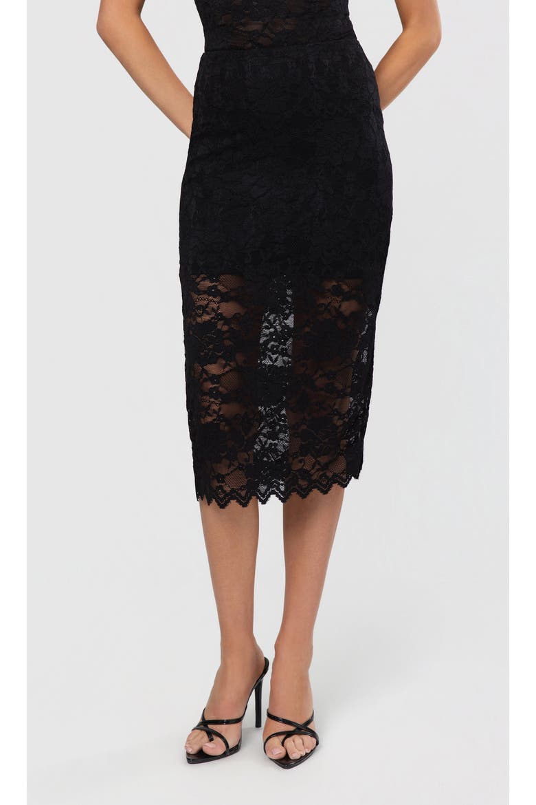 Kiera Lace Skirt, Main, color, Black
