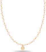 EYE CANDY LOS ANGELES Elodie Freshwater Pearl Coin Pendant Necklace