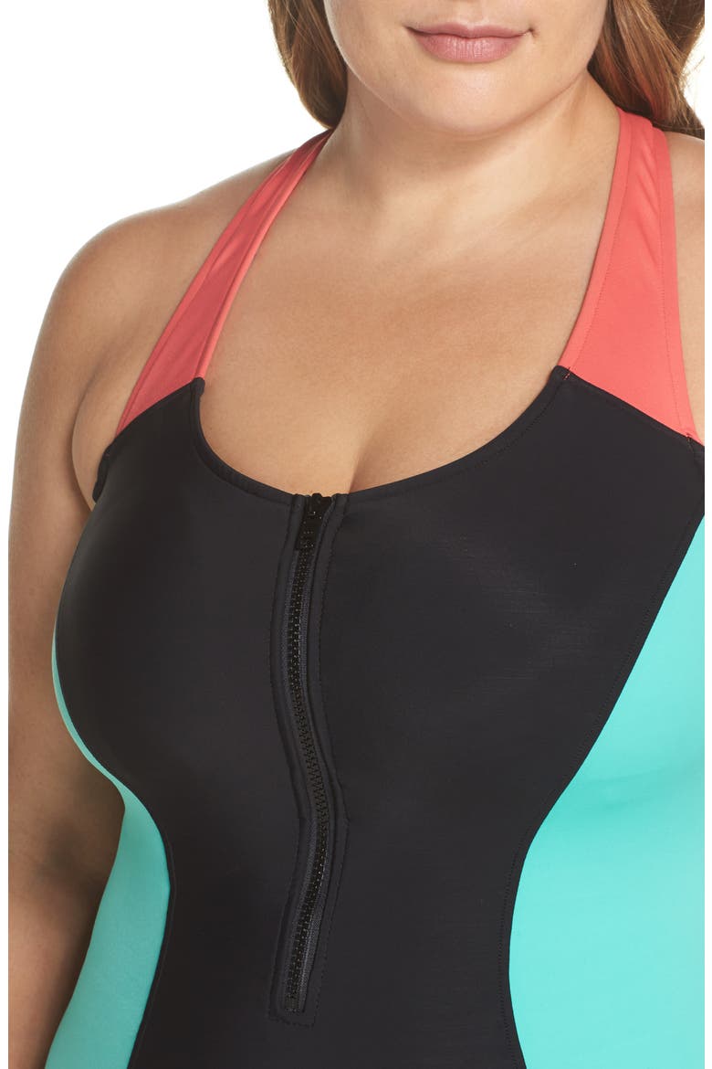 Dive In Nikki One-Piece Swimsuit, Alternate, color, BLACK MULTI