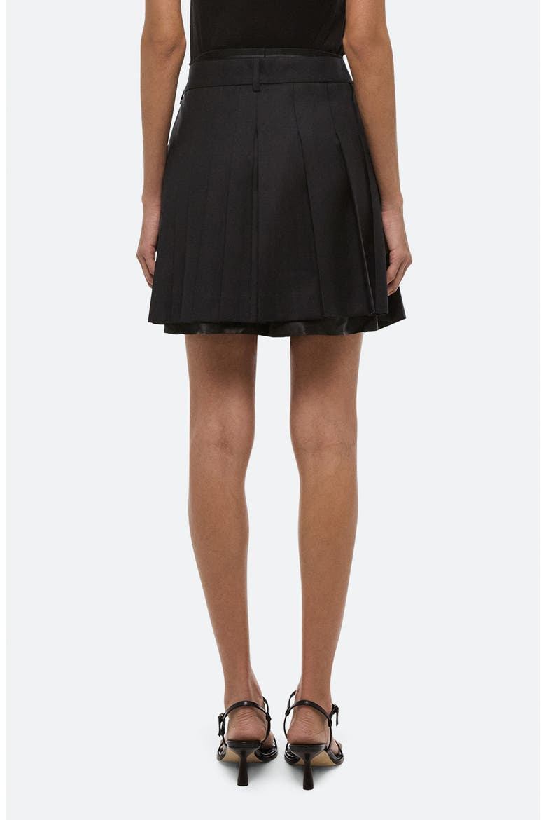 Pleated Wool Skort, Alternate, color, BLACK