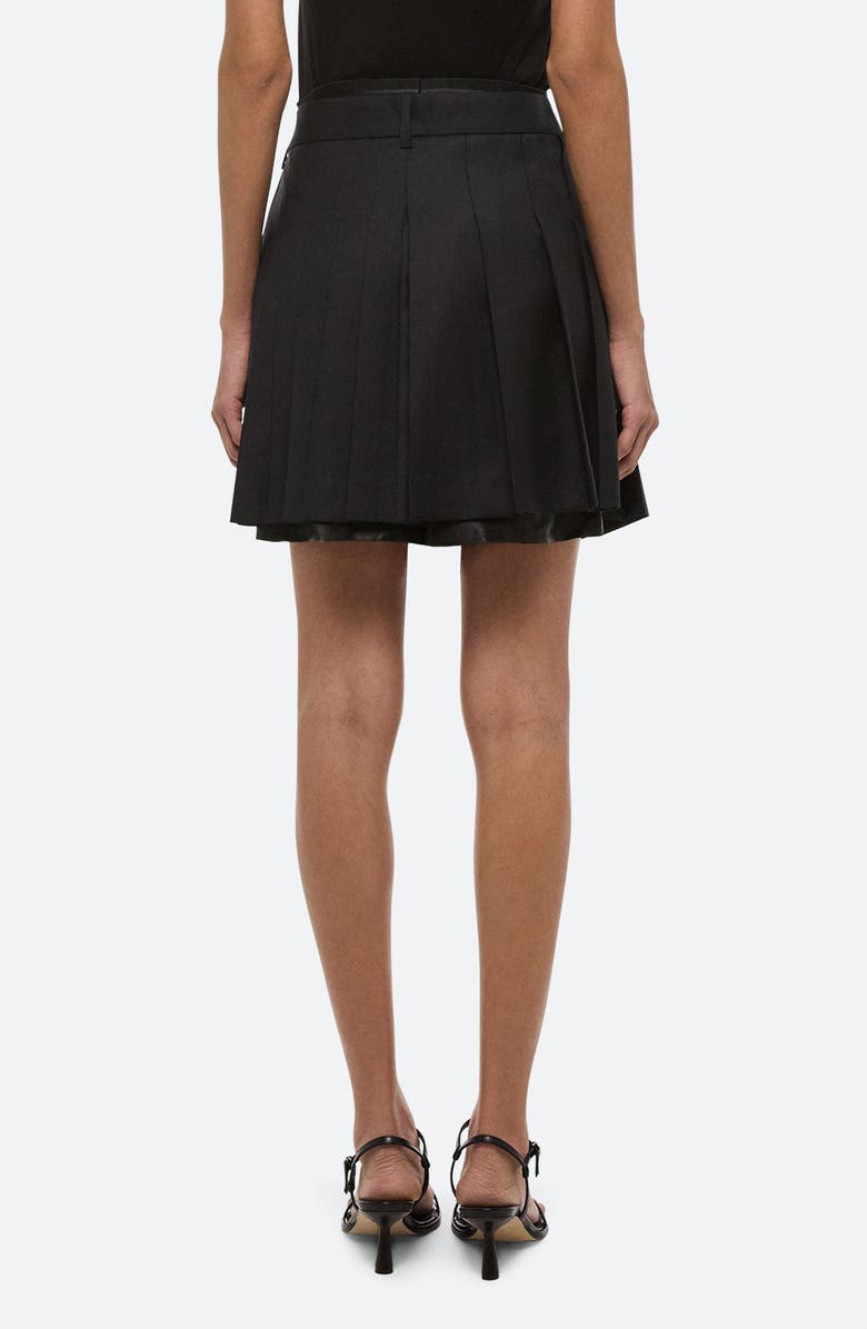 Helmut Lang Pleated Wool Skort, Alternate, color, Black