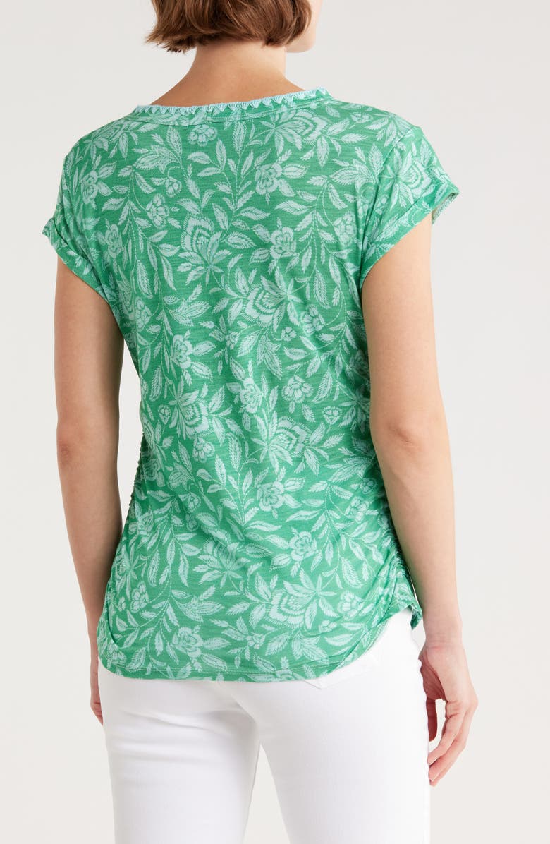 Democracy Cap Sleeve Ruched Top, Alternate, color, Marine Green