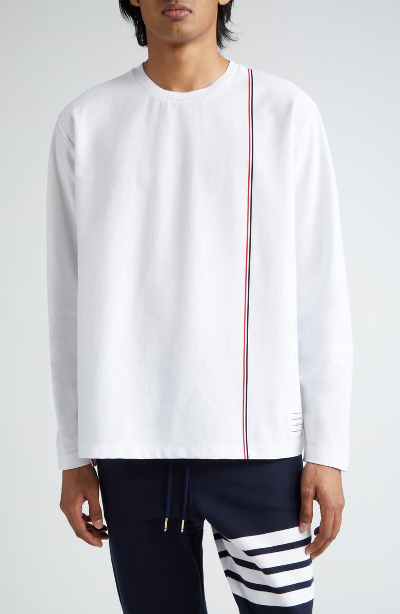 Thom Browne Oversize Long Sleeve Cotton T-Shirt, Main, color, 