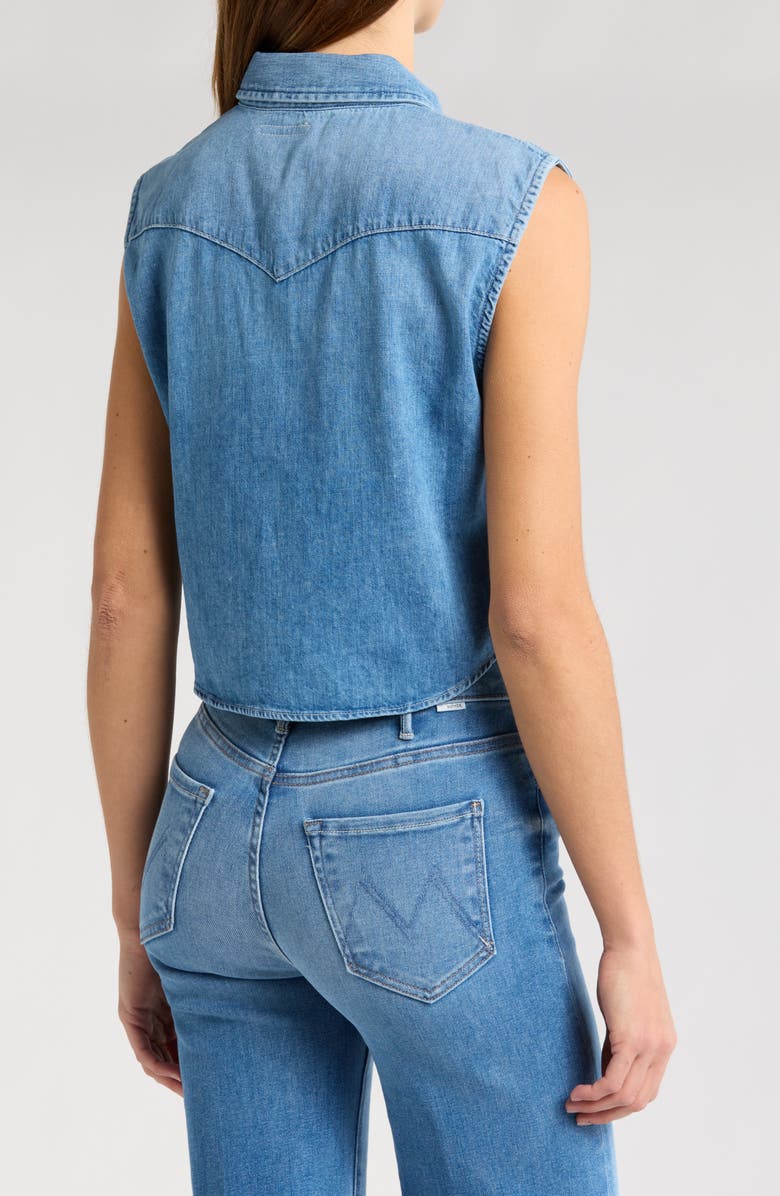 MOTHER The Sleeveless Knotted Exes Button-Up Shirt, Alternate, color, Maritime Masterpiece