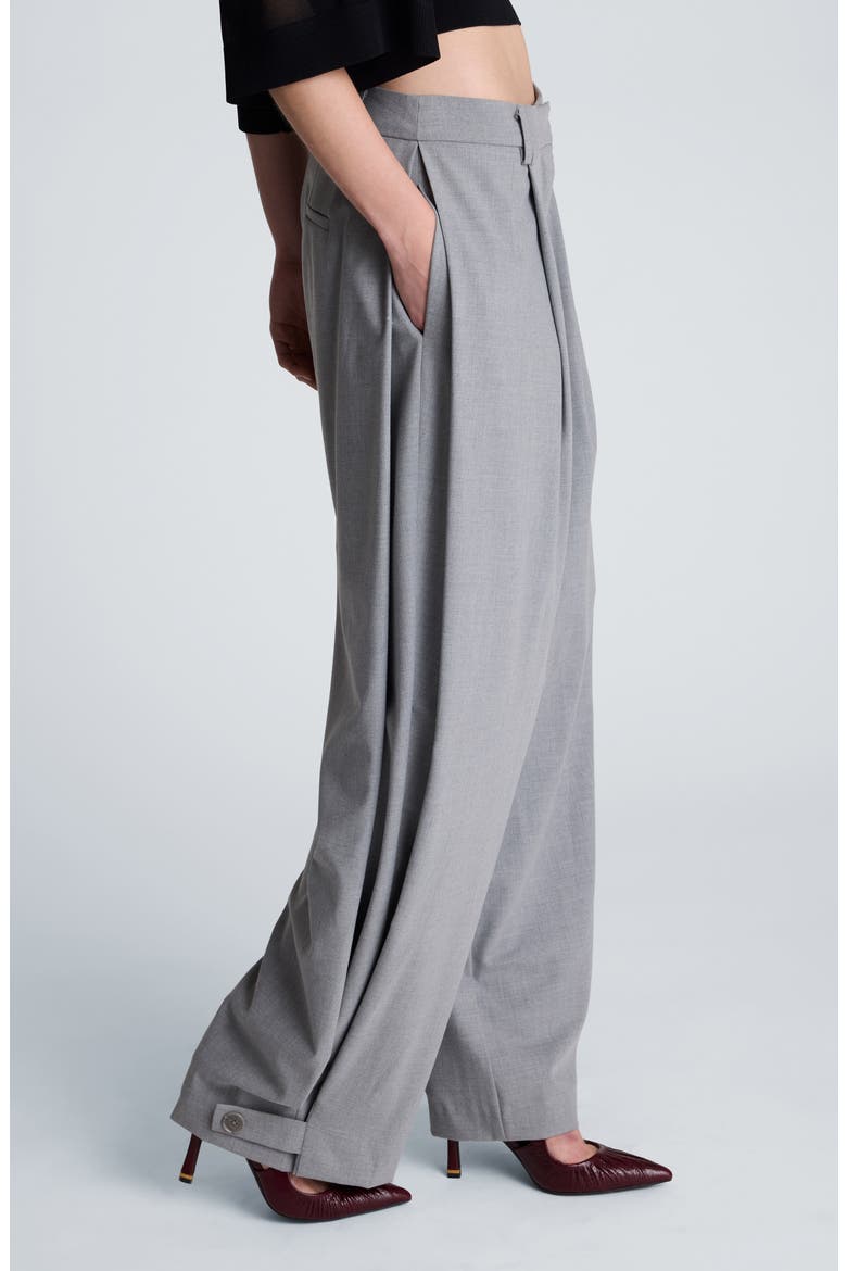 High Waist Wide Leg Trousers, Alternate, color, LIGHT FOG HEATHER