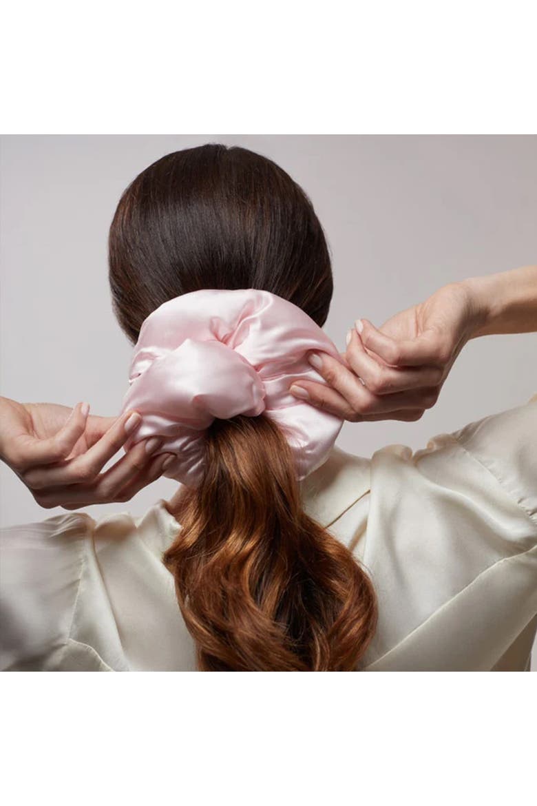 Silk Padded Scrunchie, Alternate, color, Petal Pink