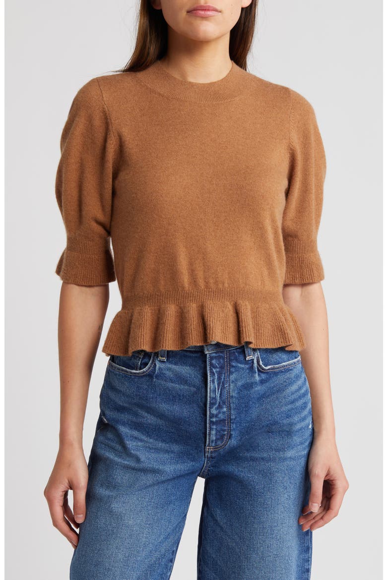 Sabelina Merino Wool Blend Sweater, Main, color, DARK CARAMEL