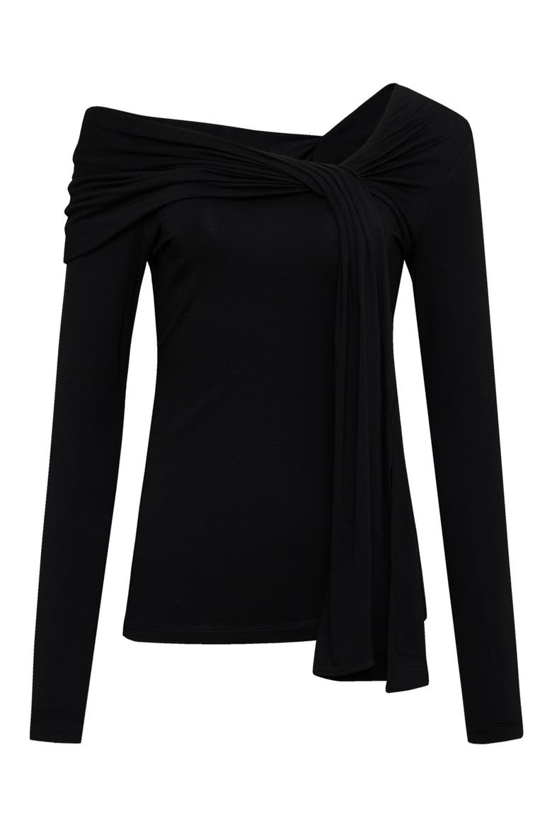 Twila Asymmetric Top, Alternate, color, BLACK