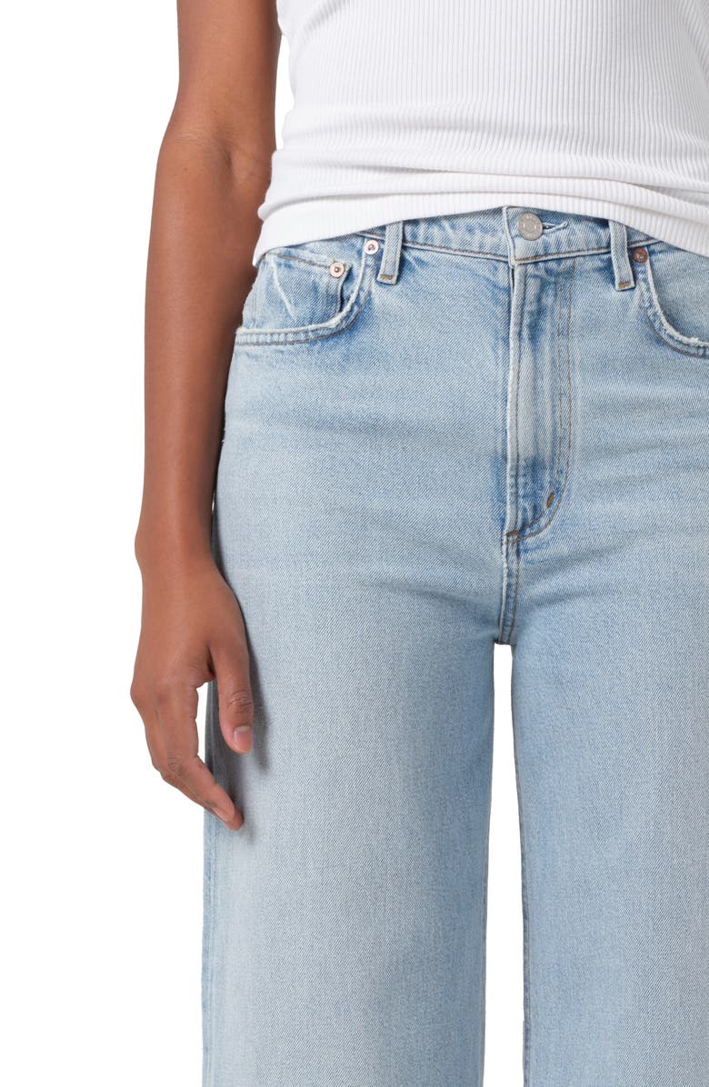 AGOLDE Ren Raw Hem High Waist Ankle Wide Leg Jeans, Alternate, color, Beam