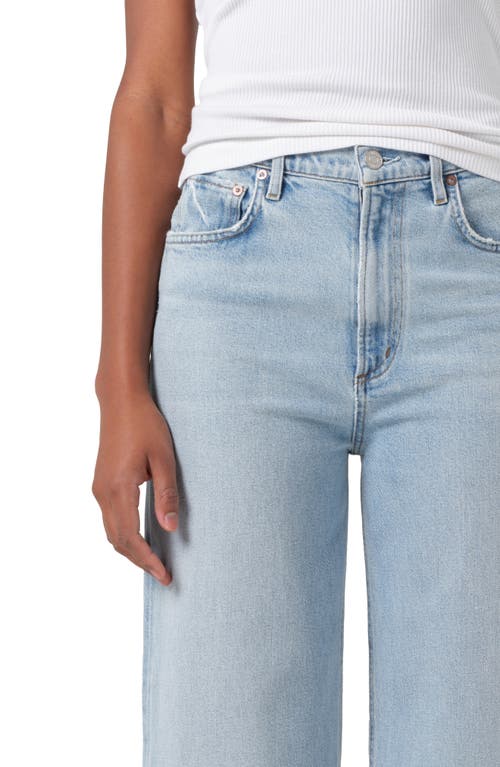 Agolde Crossed Denim Wide Leg Pants In Denim Light Blue