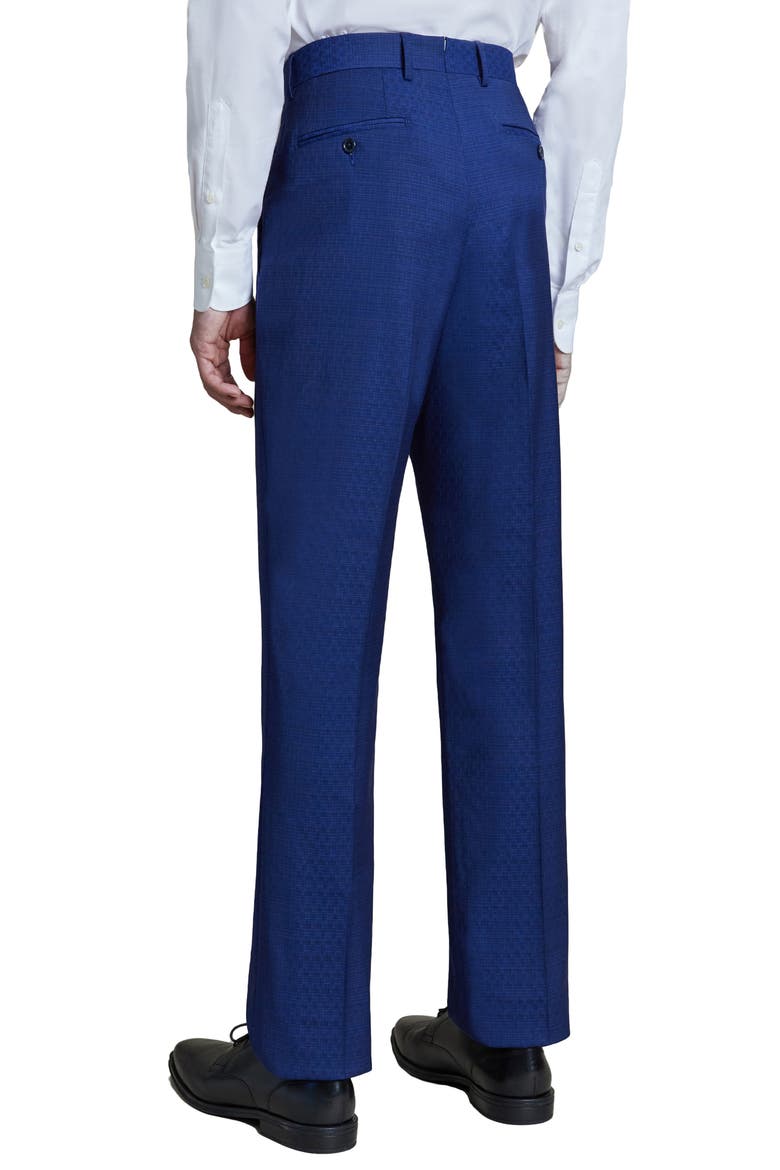 Flat Front Stretch Wool Dress Pants, Alternate, color, NAVY