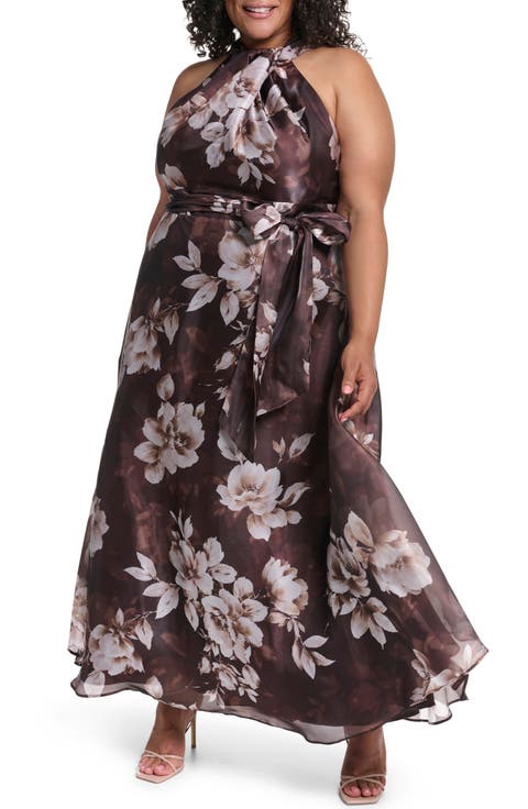 Twist Neck Satin Gown