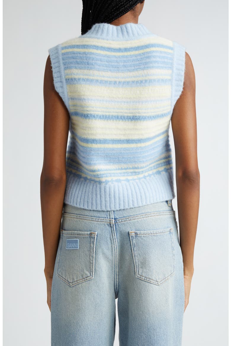 Stripe Alpaca Blend Sweater Vest, Alternate, color, SKYWAY