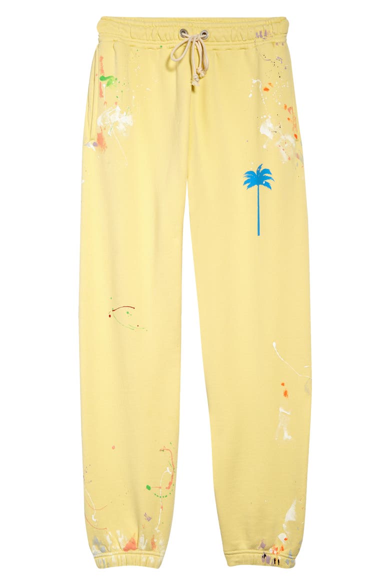 Logo Paint Spatter Joggers, Main, color, BABY YELLOW BLUE