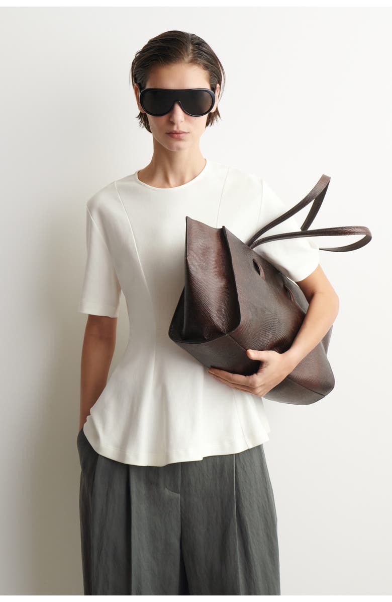 COS Waisted Cotton T-shirt, Main, color, White