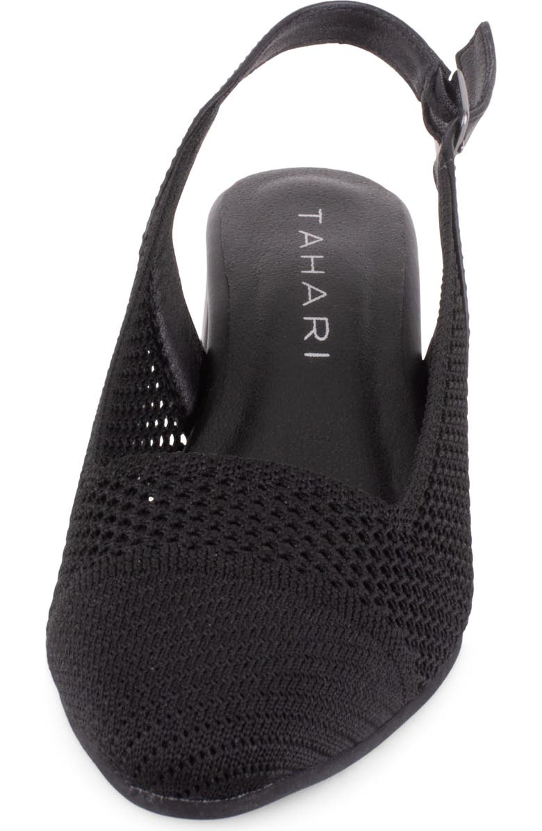 Tahari Pisa Slingback Cap Toe Pump, Alternate, color, Black