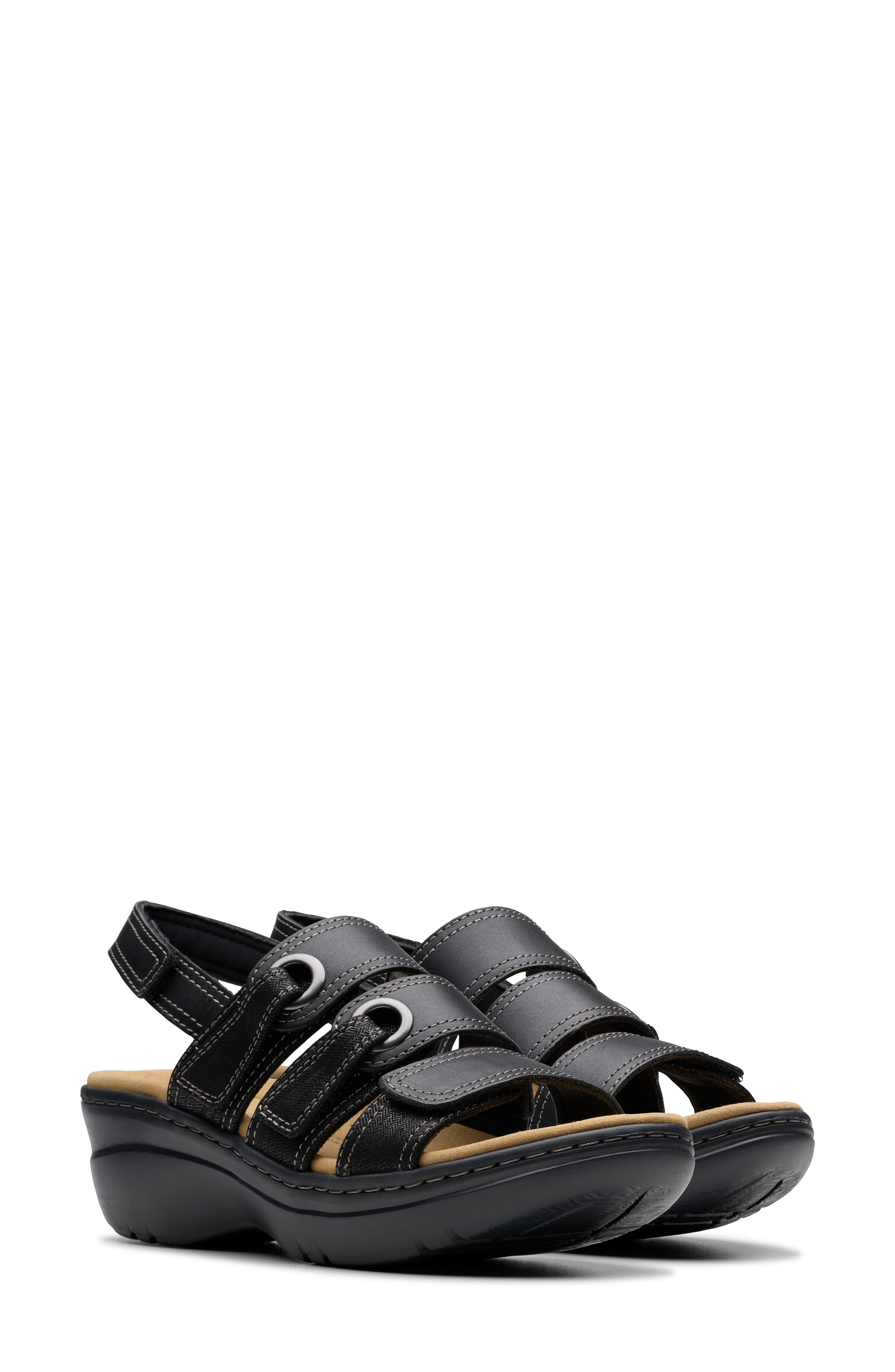 Clarks<sup>®</sup> Merliah Bali Wedge Sandal, Alternate, color, 