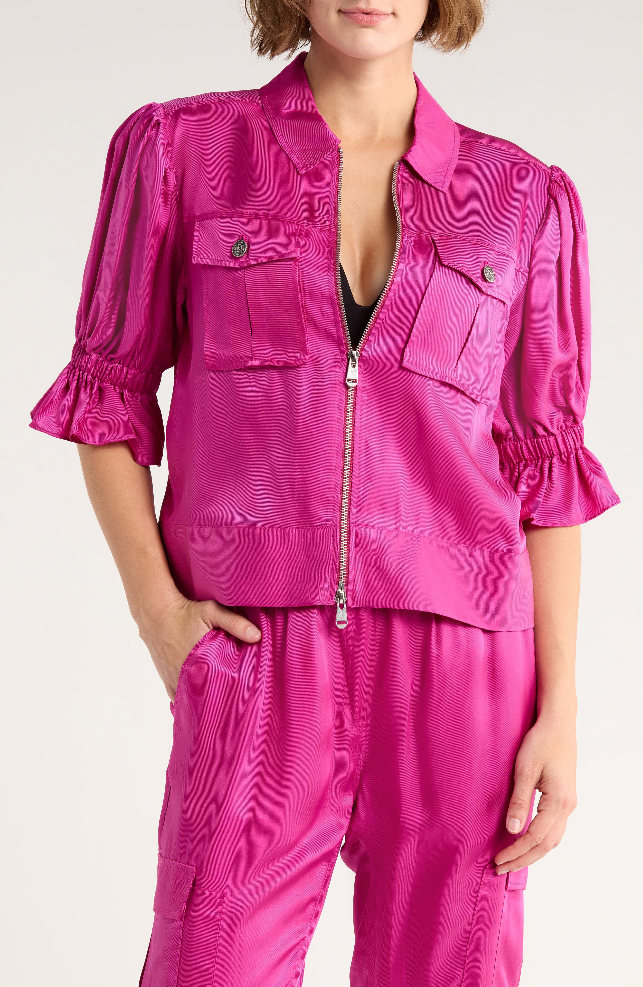 Cinq à Sept Holly Ruffle Sleeve Jacket