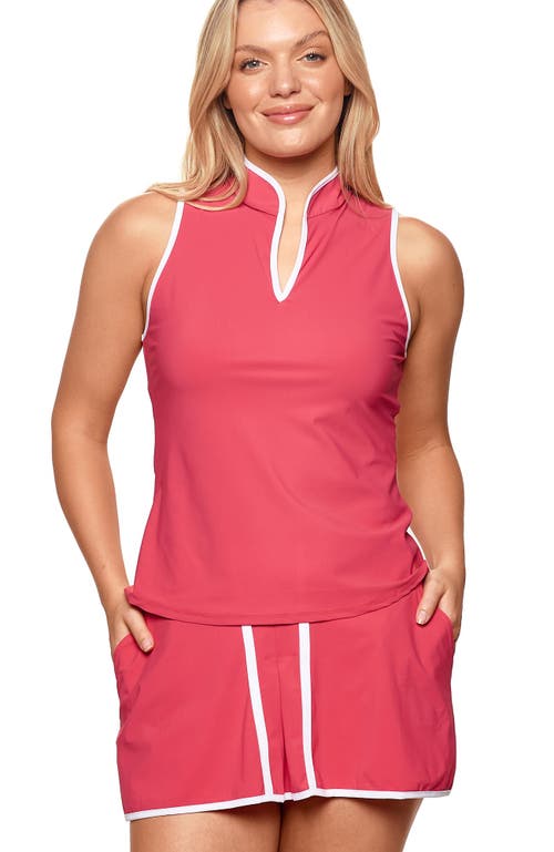 Bobbe Active Mock Neck Tank In Red