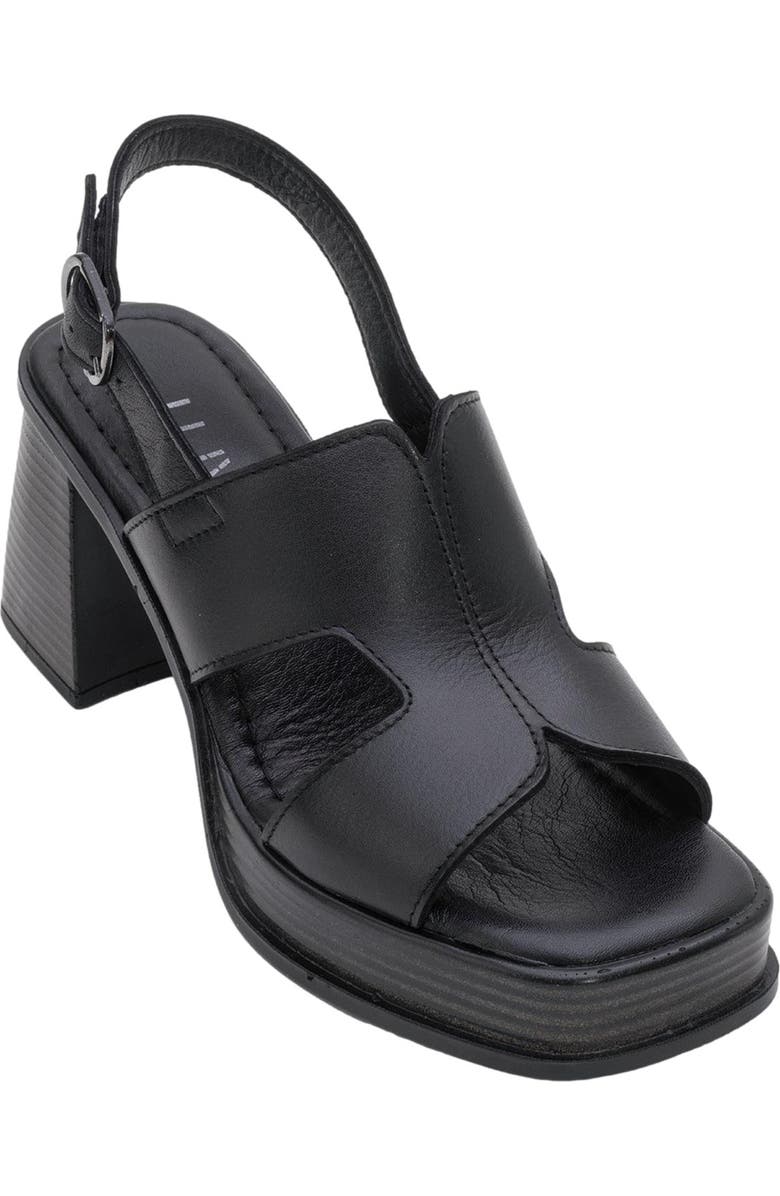 Forever & Always Shoes Zennia Leather Platform Sandal, Main, color, Black Leather