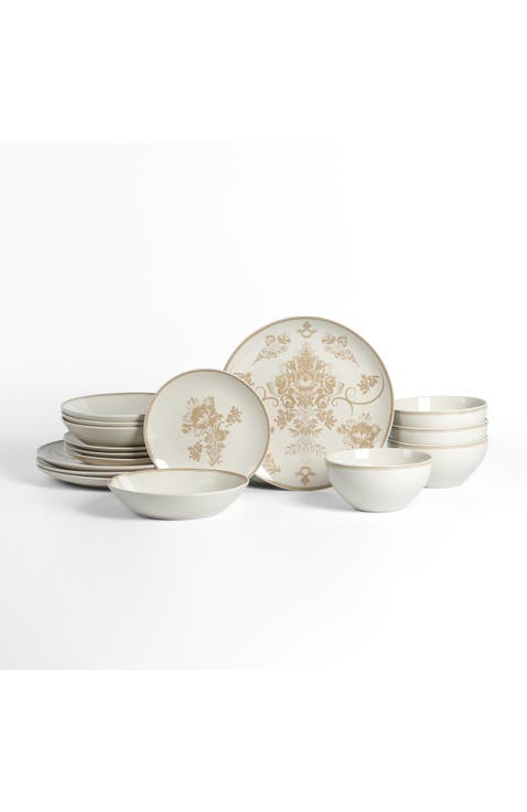 Opal Stoneware 16-Piece Dinnerware Set