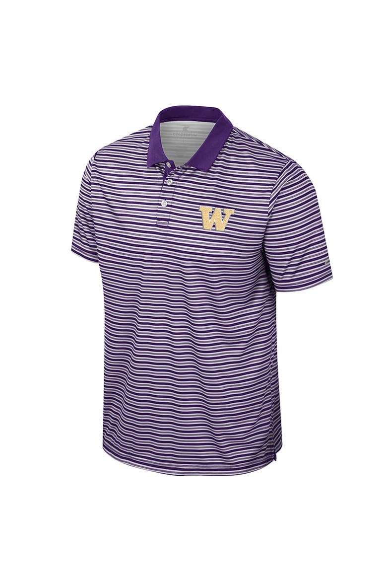 Men's Colosseum Purple Washington Huskies Striped Polo, Alternate, color, Purple
