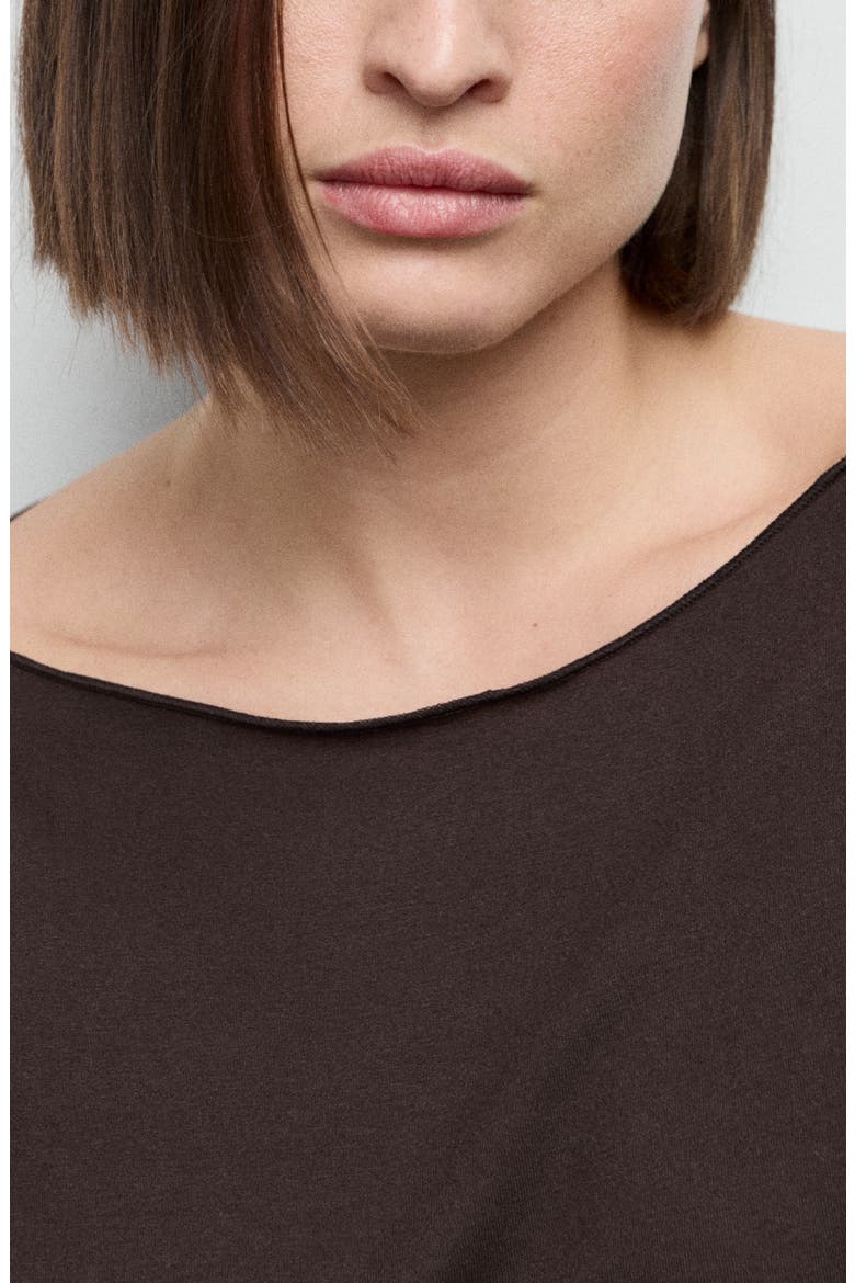Boatneck Top, Alternate, color, BROWN