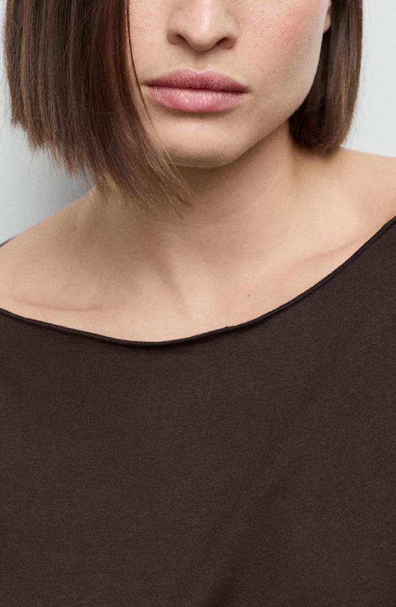 MANGO Boatneck Top, Alternate, color, Brown