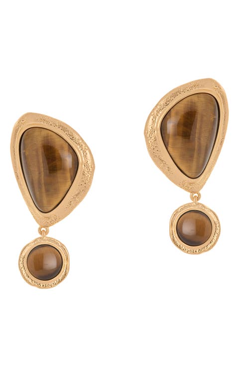 Tori Tumbled Stone Drop Earrings