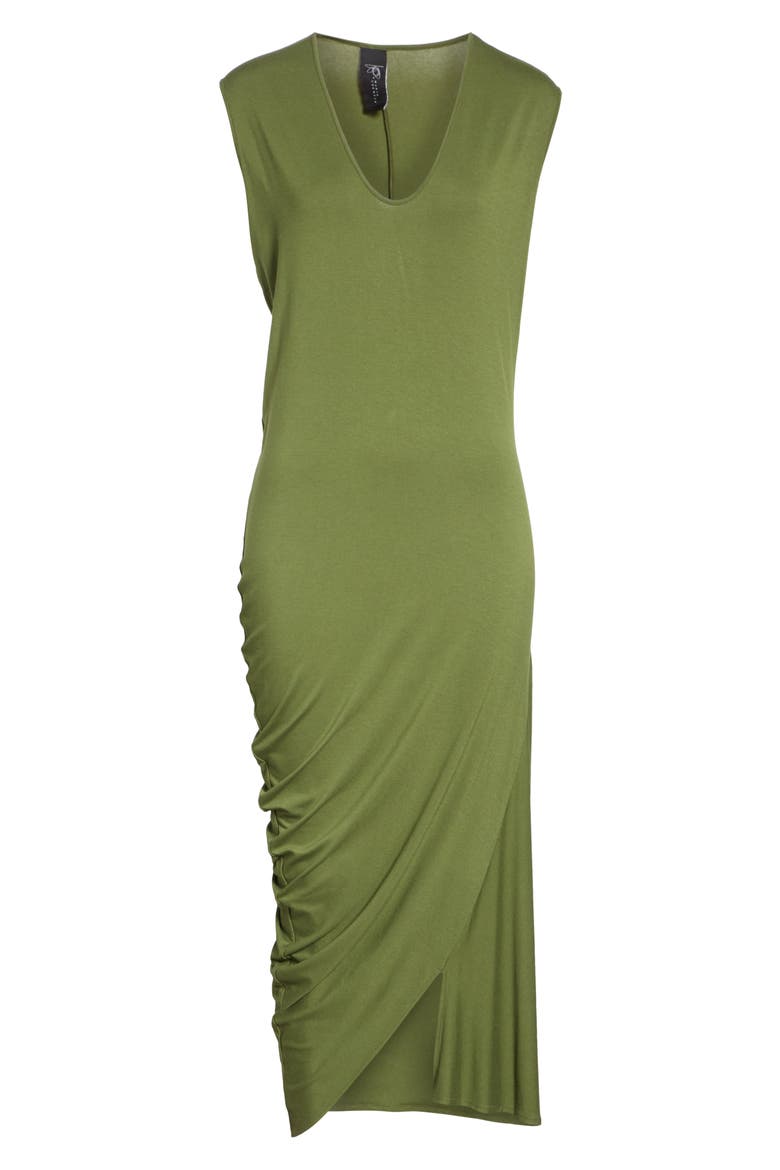 Curve Lui Draped Jersey Dress, Alternate, color, MILITARY GREEN