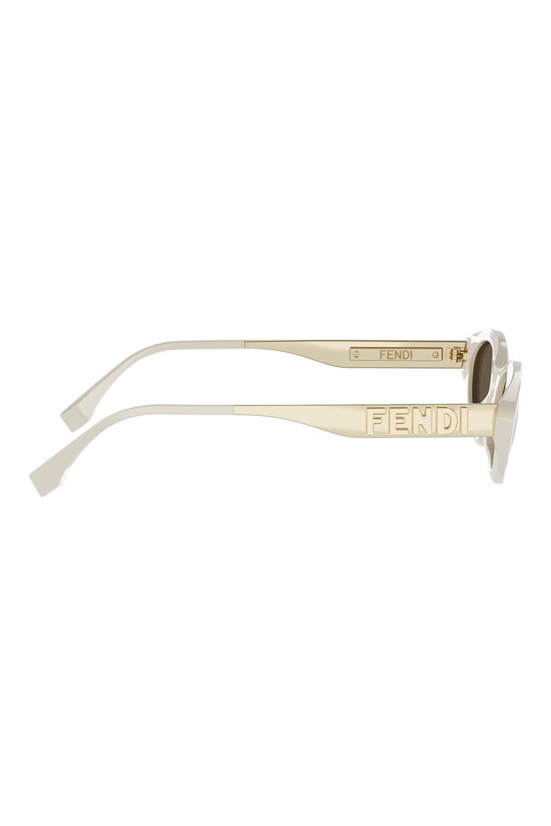 Fendigraphy 51mm Cat Eye Sunglasses, Alternate, color, IVORY / BROWN