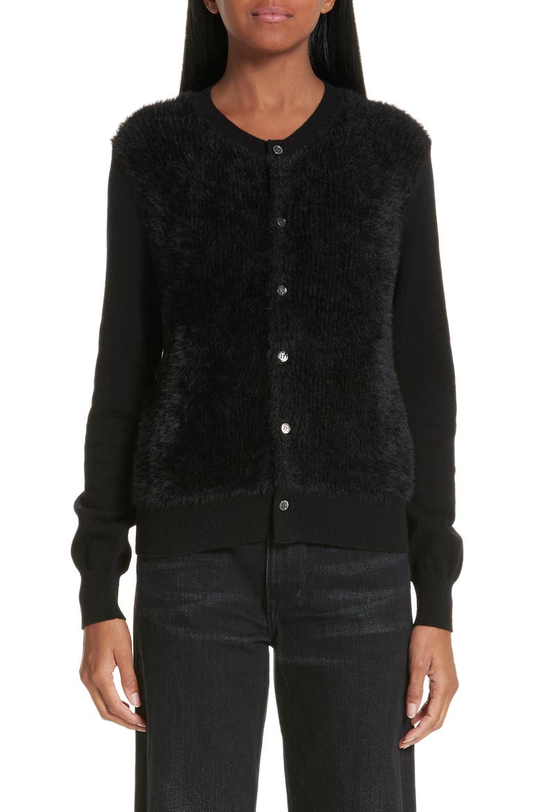 Fuzzy Cardigan, Main, color, BLACK