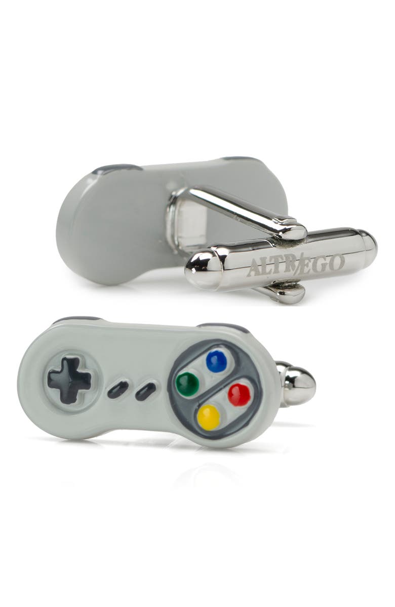 Cufflinks, Inc. 3D Retro Game Controller Cuff Links, Main, color, Silver