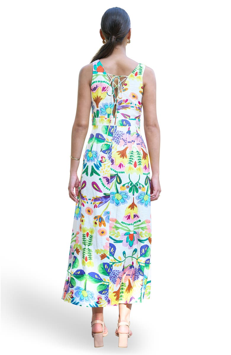 Yumi Cotton Abstract Print Maxi Dress, Alternate, color, Multi