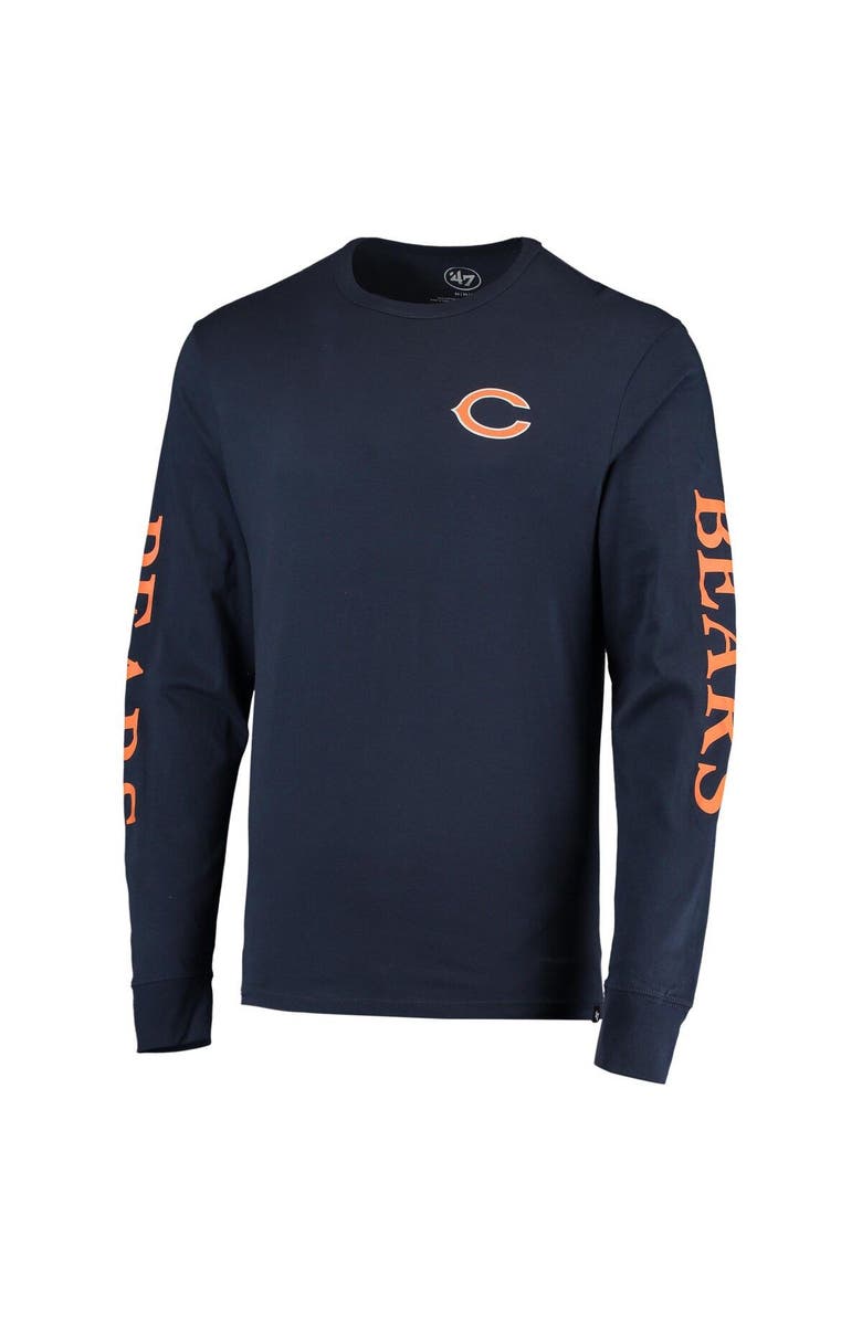'47 Men's '47 Navy Chicago Bears Franklin Long Sleeve T-Shirt, Alternate, color, 